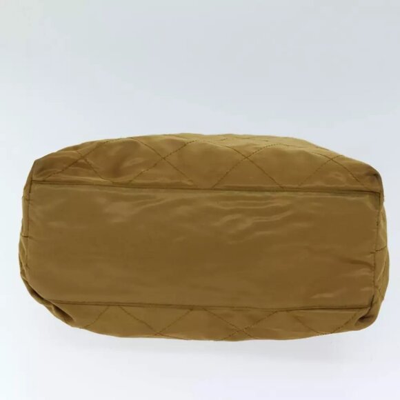 PRADA Quilted Chain Shoulder Bag Nylon Beige Auth ki4426 - Picture 6 of 16